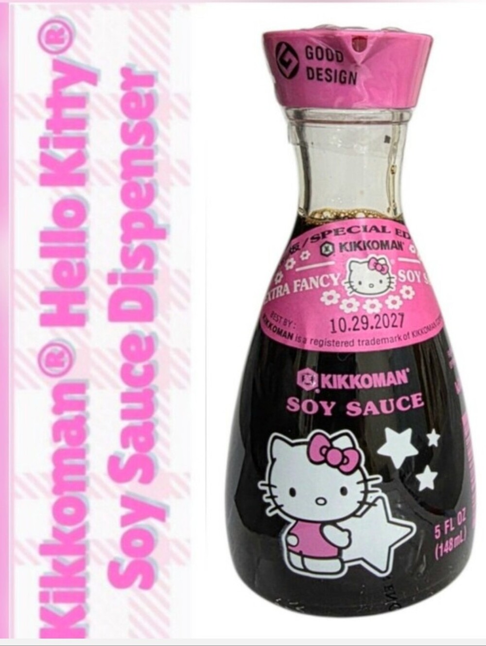 NEW Hello Kitty Kikkoman Soy Sauce 2025 Limited Edition Pink Bottle Sealed